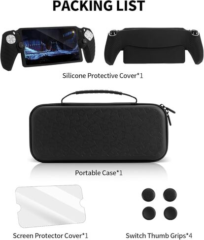 مجموعة FUNLAB 8 في 1 مجموعة متوافقة مع بوابة PlayStation5 ، حالة حمل صلبة محمولة مع غطاء واقي للسيليكون لبوابة PS ، واقي الشاشة مع 4 قبضة الإبهام - أبيض وأبيض in Kuwait