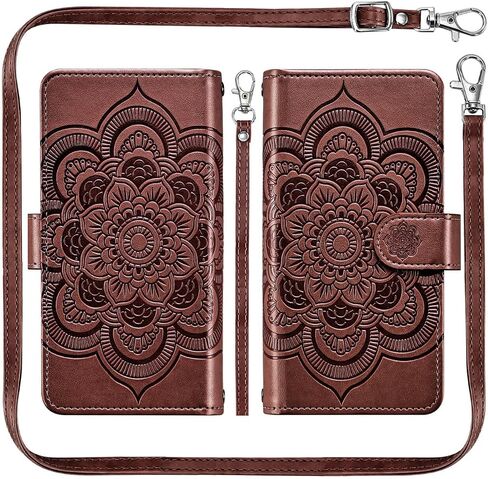 Asuwish Phone Case for Motorola Moto G Stylus 5G 2024 Zipper Wallet Magnetic Detachable Cell Cover with Tempered Glass Screen Protector Crossbody Strap Mandala Flower Card Holder G5 Women Girls Purple in Kuwait