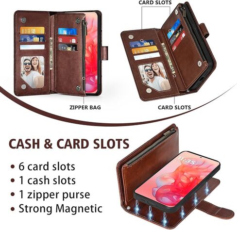 Asuwish Phone Case for Motorola Moto G Stylus 5G 2024 Zipper Wallet Magnetic Detachable Cell Cover with Tempered Glass Screen Protector Crossbody Strap Mandala Flower Card Holder G5 Women Girls Purple in Kuwait