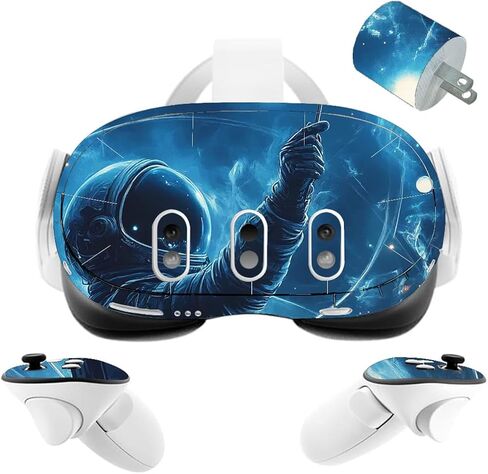 VR Headset Galaxy Helmet Skin and Accessories Stickers Kit Compatible with Quest 3 Skin Vinyl Protective Cover Decal Compatible with Oculus Quest 3 (Green Galaxy) in Saudi Arabia
