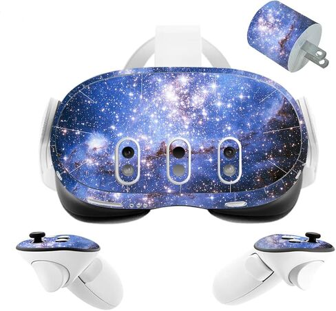 VR Headset Galaxy Helmet Skin and Accessories Stickers Kit Compatible with Quest 3 Skin Vinyl Protective Cover Decal Compatible with Oculus Quest 3 (Green Galaxy) in Saudi Arabia