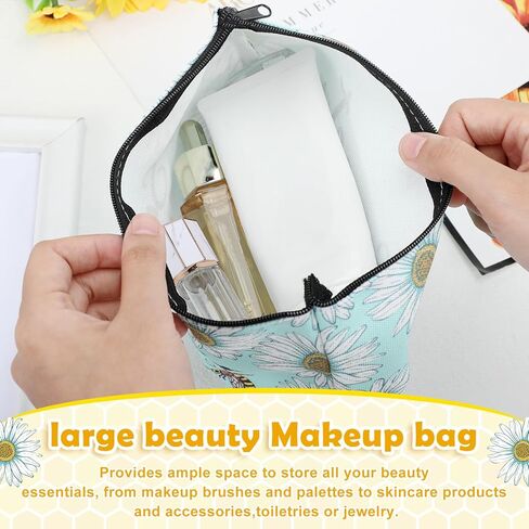 16 Pcs Funny Bee Cosmetic Bags Stuff Bulk Honey Queen Bee Inspirational Gift Makeup Bags Zipper Pouch for Women Beekeeper in Saudi Arabia