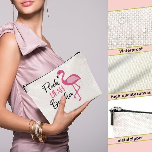 Flamingo Gifts, Flamingo Makeup Bag, Flamingo Bird Animal Lover Gifts for Women Mom, Flamingo Stuff Summer Cosmetic Bag, Flamingo Themed Gifts Funny Toiletry Bag Graduation Birthday Gifts in Saudi Arabia