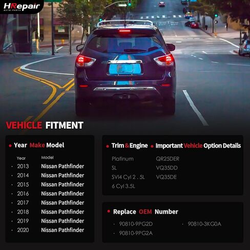 Upgrade Chrome Tailgate Handle Garnish Finisher Molding丨fits 2013-2020 Nissan Pathfinder Liftgate Handle丨Liftgate Trunk Opener丨Liftgate Trim丨With Manually Switch-90810-9PG2D in Kuwait