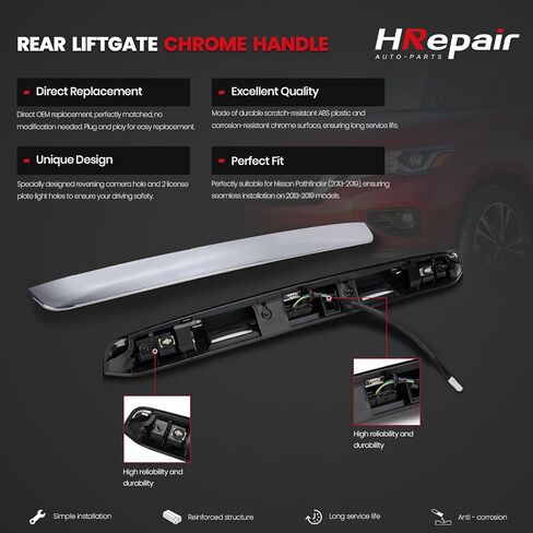 Upgrade Chrome Tailgate Handle Garnish Finisher Molding丨fits 2013-2020 Nissan Pathfinder Liftgate Handle丨Liftgate Trunk Opener丨Liftgate Trim丨With Manually Switch-90810-9PG2D in Kuwait