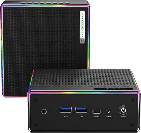 HA-2 Mini PC, AMD Ryzen 7 5800U (8C/16T, up to 4.4Ghz), 16GB RAM 1TB M.2 2280 SSD, Win 11 Pro Mini Desktop Computer 4K@60Hz HD 2.0/DP/Type-C/WiFi 6/BT5.2/USB3.2 in Saudi Arabia