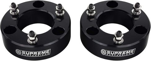 Supreme Suspensions - 2" Front Leveling Kit for 2004-2023 Nissan Titan, 2004-2015 Nissan Armada 2WD 4WD T6 Billet Aluminum Strut Spacers (Black) in Saudi Arabia