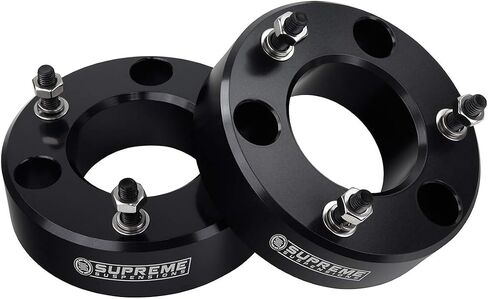 Supreme Suspensions - 2" Front Leveling Kit for 2004-2023 Nissan Titan, 2004-2015 Nissan Armada 2WD 4WD T6 Billet Aluminum Strut Spacers (Black) in Saudi Arabia