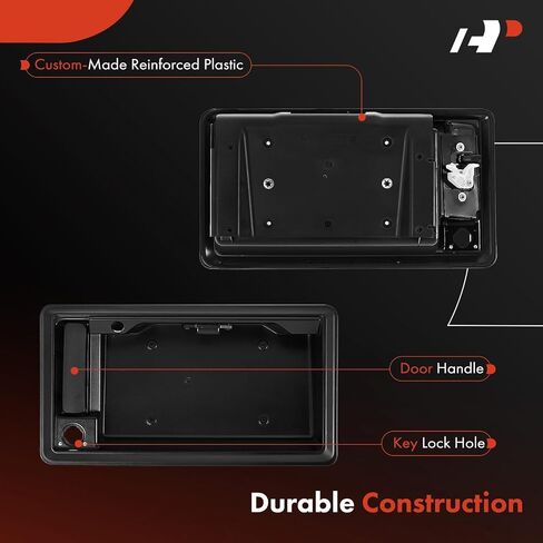A-Premium يمين الشحن الخلفي مقبض الباب الخارجي المتوافق مع Ford E-150 ، E-25 ، E-350 Super Duty ، 2009-2014 ، إطار لوحة الترخيص مع ثقب الكاميرا ، الأسود المحكم ، استبدل# 9C2Z15434A20BA in Saudi Arabia