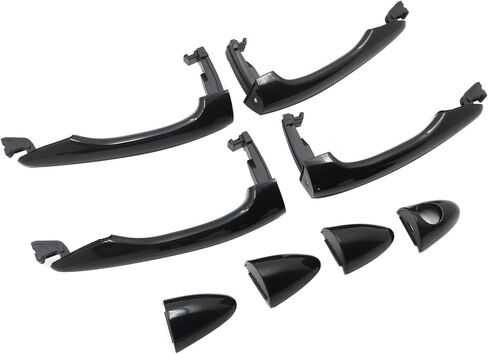 FZJDSD 4PCS الخارجي خارج مقبض الباب مقبض الأمامي الأسود الخلفي اليسار اليسار اليمين 82651-3W000 ، 82652-3W020 ، 82661-3W000 ، 82662-3W020 متوافق مع KIA Sportage 2011-2016 in Saudi Arabia