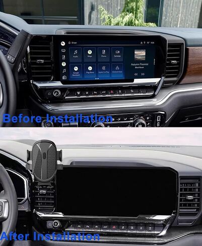 حامل هاتف السيارة لـ Chevy Silverado/GMC Sierra 1500/2500/3500 الملحقات 2022 2023 2024 2025 حامل الهاتف الخلوي لمكانة محول الكرة المعدنية (مع شاشة 13.4 بوصة) in Saudi Arabia
