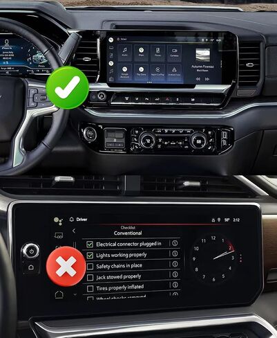حامل هاتف السيارة لـ Chevy Silverado/GMC Sierra 1500/2500/3500 الملحقات 2022 2023 2024 2025 حامل الهاتف الخلوي لمكانة محول الكرة المعدنية (مع شاشة 13.4 بوصة) in Saudi Arabia