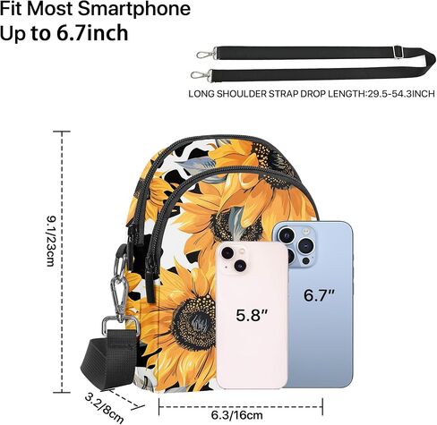 أكياس Yrebyou Small Crossbody للنساء محفظة الهاتف الخليوي غير الرسمي على حقيبة يد الكتف مع فتحات البطاقة in Kuwait
