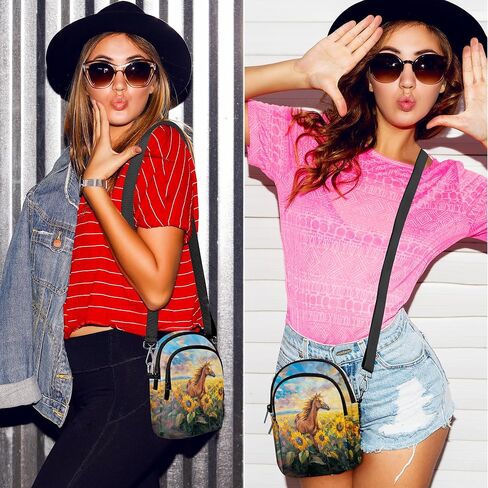 أكياس Yrebyou Small Crossbody للنساء محفظة الهاتف الخليوي غير الرسمي على حقيبة يد الكتف مع فتحات البطاقة in Kuwait