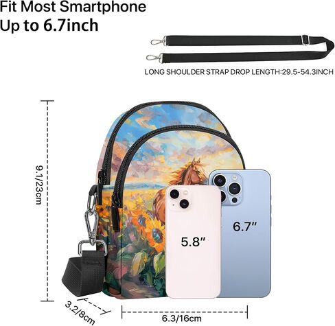 أكياس Yrebyou Small Crossbody للنساء محفظة الهاتف الخليوي غير الرسمي على حقيبة يد الكتف مع فتحات البطاقة in Kuwait