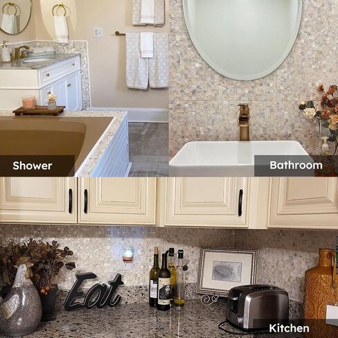 Diflart Mother of Pearl Peel and Stick Backsplash Subway Mosaic Tile for Kitchen Bathroom Wall Decor Pack of 6 Sheets in Saudi Arabia