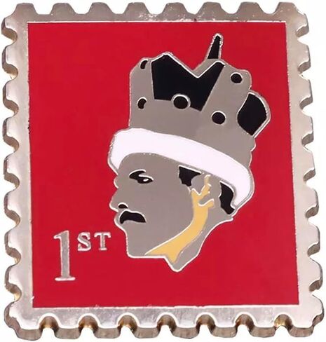 Freddie With Crown Live Rock Music Wembley Concert King of Queen 1st Class Stamp 1.25" Enamel Pin Badge in Saudi Arabia
