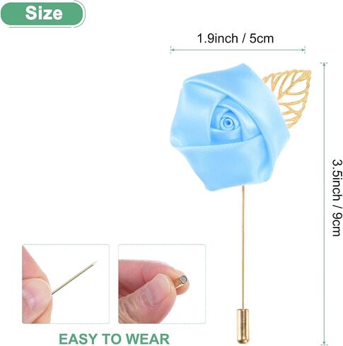 1 حزمة زهرة طية طية صاخب للرجال ، الورقة الذهبية الوردة روز boutonnieres دبوس العريس boutonnieres لحفل الزفاف/الرقص/الحفلات ، دبابيس طية طية للبصفقة للدعاوى الساتان زهرة الزهرة [الياقوت الأزرق] in Saudi Arabia