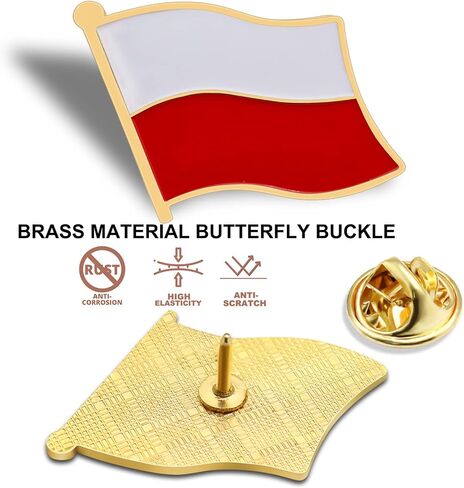 2/12/50/100PCS Poland Flag Flag Fabel Pins Bulk Monangel التذكارية- شارة بروش البولندية المعدنية للرجال قبعات ملابس النساء in Kuwait