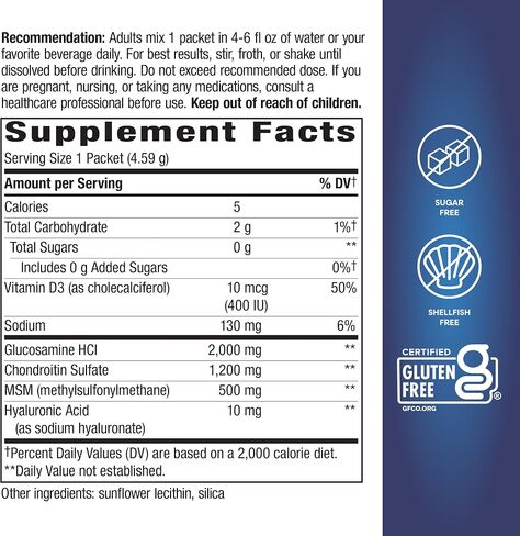 Nature’s Way Joint Movement Glucosamine Drink Mix, Ultra Strength Glucosamine, MSM, Hyaluronic Acid, Vitamin D3, Supports Bones, Muscles, Cartilage*, No Sugar, No Shellfish, 30 Unflavored Packets in Saudi Arabia
