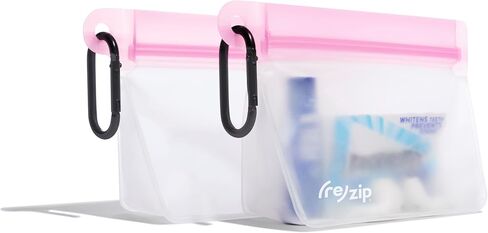 (re)zip On-The-Go Take Me Along Bags with 2 Carabiners, Lightweight, Compact, Airtight Closure, Water-Resistant, Travel-Friendly, Holds Wallet, Keys, Phone & Essentials in Saudi Arabia