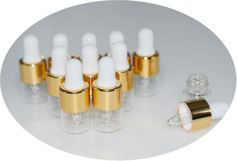 Small Dropper Bottle, 10pcs 1ml Mini Sample Dropper Bottles Mini Makeup Containers for Travel Liquids Tiny Glass in Kuwait