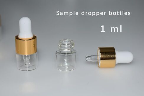 Small Dropper Bottle, 10pcs 1ml Mini Sample Dropper Bottles Mini Makeup Containers for Travel Liquids Tiny Glass in Kuwait