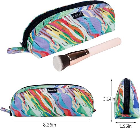 Gloppie Travel Makeup Brush Holder-حقيبة مستحضرات تجميلية مضغوطة ، حقيبة مستحضرات مستحضرات محمولة فسيحة لتنظيم فرشك أثناء التنقل ، الألوان المائية in Kuwait
