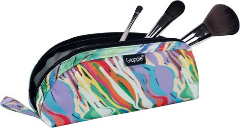 Gloppie Travel Makeup Brush Holder-حقيبة مستحضرات تجميلية مضغوطة ، حقيبة مستحضرات مستحضرات محمولة فسيحة لتنظيم فرشك أثناء التنقل ، الألوان المائية in Kuwait
