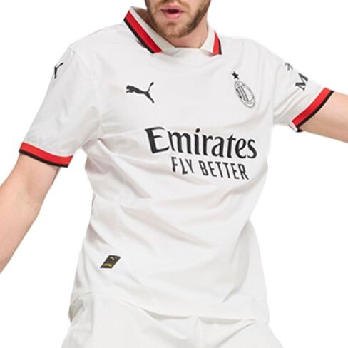 PUMA MENS AC MILAN AWARE COLLARED SHORT SLEEVE JERSEY COOMS CLEATS - WHITE - SIZE L in Kuwait