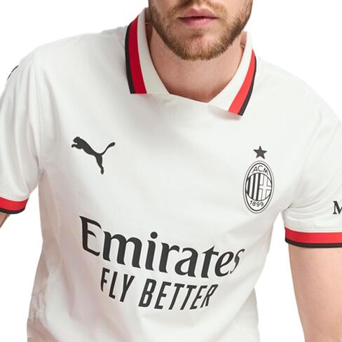 PUMA MENS AC MILAN AWARE COLLARED SHORT SLEEVE JERSEY COOMS CLEATS - WHITE - SIZE L in Saudi Arabia