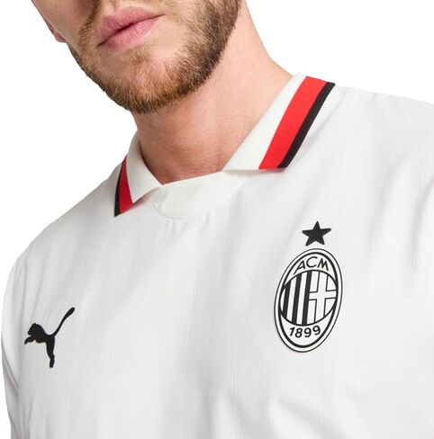 PUMA MENS AC MILAN AWARE COLLARED SHORT SLEEVE JERSEY COOMS CLEATS - WHITE - SIZE L in Saudi Arabia