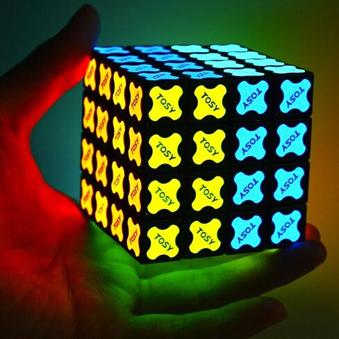 TOSY Magnet Cube 2x2 - 64 Magnets, 8 Building Blocks, 2 in 1 Toy: 2x2x2 Puzzle Cube and Customizable Infinity Cube, Glowing, UV Flashlight Accessory, Fidget/STEAM Toy, Easter Birthday Gift, 4-Pack in Saudi Arabia