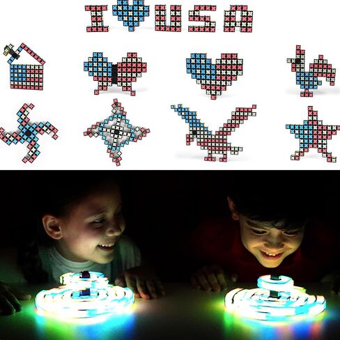 TOSY Magnet Cube 2x2 - 64 Magnets, 8 Building Blocks, 2 in 1 Toy: 2x2x2 Puzzle Cube and Customizable Infinity Cube, Glowing, UV Flashlight Accessory, Fidget/STEAM Toy, Easter Birthday Gift, 4-Pack in Saudi Arabia
