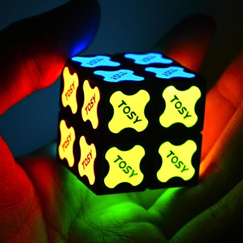 TOSY Magnet Cube 2x2 - 64 Magnets, 8 Building Blocks, 2 in 1 Toy: 2x2x2 Puzzle Cube and Customizable Infinity Cube, Glowing, UV Flashlight Accessory, Fidget/STEAM Toy, Easter Birthday Gift, 4-Pack in Saudi Arabia