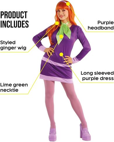 Morph Purple Women's Mystery Solving Detective Costume With Wig 70s Cartoon Character Costumes For Women Detective With Wig in Saudi Arabia