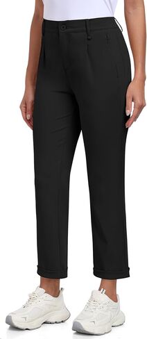 MoFiz Women's Golf Pants Stretch Work Ankle Pant Elastic Waist Business Dress Pant with Zipper Pockets for Casual Travel Wear in Saudi Arabia
