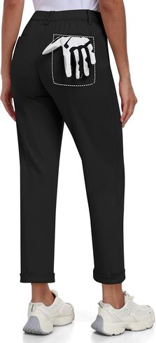 MoFiz Women's Golf Pants Stretch Work Ankle Pant Elastic Waist Business Dress Pant with Zipper Pockets for Casual Travel Wear in Saudi Arabia