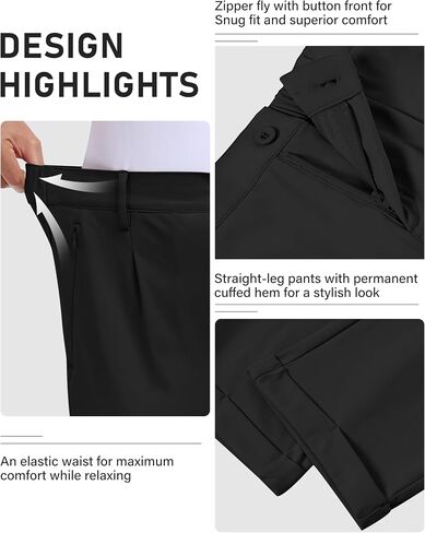MoFiz Women's Golf Pants Stretch Work Ankle Pant Elastic Waist Business Dress Pant with Zipper Pockets for Casual Travel Wear in Saudi Arabia