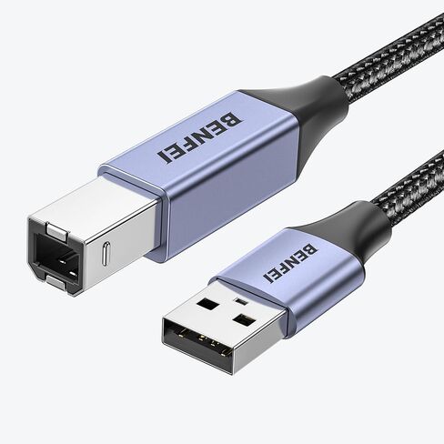 Benfei USB B to USB C Cable 6.6ft ، نايلون مضفر ، علبة الألومنيوم الممتازة المتوافقة مع MacBook Pro ، HP ، Epson ، Canon ، Brother ، Lexmark ، Xerox Printers و Scanner in Kuwait