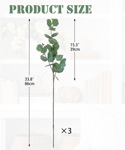 33.8" Tall Faux Eucalyptus Stems Real Touch Artificial Greenery Stem, Faux Eucalyptus Stems Silver Dollar Leaves, Fake Greenery Stem for Bridal Wedding Bouquet Vase Table Centerpiece, Purple, 6Pcs in Kuwait