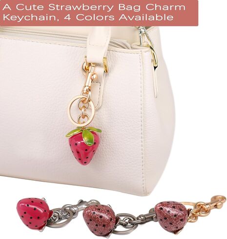 Bag Charm for Handbags, Cherry Bags Charm Strawberry Radish Fruit Bag Charms Car Keychain Accessories in Kuwait