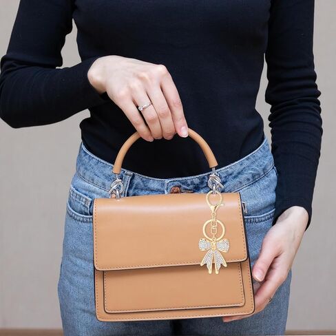 White Rhinestone Bow Keychain Gold Bow Keychain Bowknot Keychain Sparkly Gold Plated Bow Bag Charms Cute Keychain Aesthetic Key Chain Car Keychain Accessories for Key Purse Backpack Handbag in Saudi Arabia