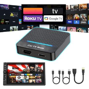 Car TV Mate - Update 2 in 1 Car TV Mate Pro مع carplay اللاسلكية لسيارة Carplay Wired ، محول عصا التلفزيون مع 5.8 جيجا هرتز لآلة اللعبة/صناديق أعلى ، محول Carplay اللاسلكي لـ iPhone in Kuwait