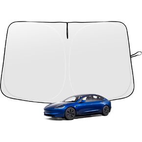Windshield Sunshade for Tesla Model 3 2017-2025, Foldable Full-Cover Front Window Sunshade with Storage Bag, Accessories for Tesla Model 3 Highland Windshied Sun Shade 2025 in Saudi Arabia