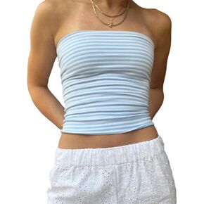 Women Y2k Tube Tops Strapless Backless Bandeau Going Out Top in Saudi Arabia