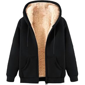 هوديس للنساء صوف مبطن zip up هوديي شيربا المبطن سترة مقعد in Kuwait