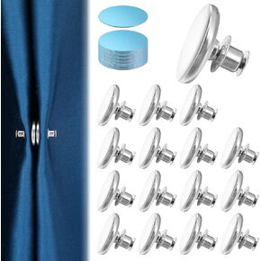 16Pcs Curtain Magnets Closure, Double Sided Magnetic Suction Curtains, Keep Curtain Liner Closed to The Wall, Windproof Stop Protect Splash Clips Home Bedroom Bathroom Office Draperies in Saudi Arabia