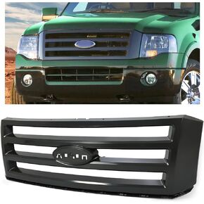 HECASA Front Grille Grill Compatible with 2007-2014 Ford Expedition Front Grill Assembly Silvery ABS Plastic Chrome Replacemant for 7L1Z-8200-BA FO1200494 in Saudi Arabia
