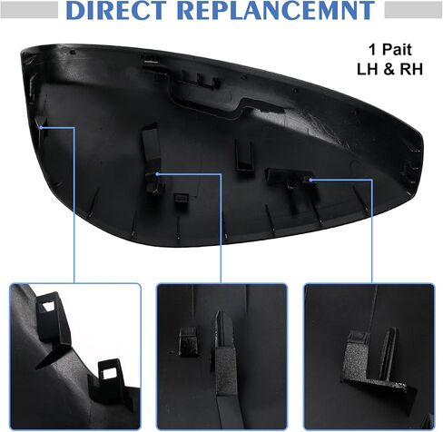 1 Pair Side Mirror Covers Cap Housing Compatible with 2022-2025 11th gen Honda Civic Touring Sedan, Sport Touring Hatchback,Type R with Turn Signal Model (Black, Normal) in Saudi Arabia